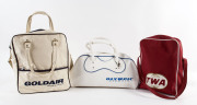 AVIATION: Group of six travel bags, TWA, Air New Zealand, Jet Airways, Olympic Airways, Jetset and Gold Air, 20th century