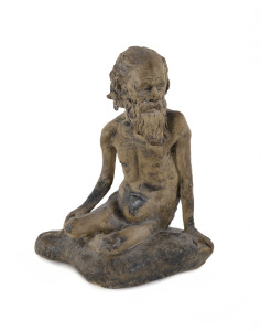 WILLIAM RICKETTS (Attributed) Pottery figure of a tribal elder