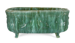 JOHN CAMPBELL Green glazed Tasmanian pottery trough
