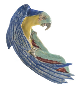 CASTLE HARRIS Pottery parrot wall vase