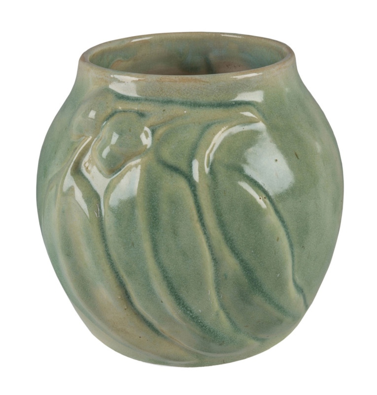 MELROSE WARE Pottery vase with gumnuts and leaves