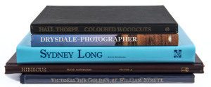 ART & ARTISTS: A small group including Mendelssohn's "Sydney Long" [1979], Boddington's "Drysdale Photographer" [1987, signed], Strutt's "Victoria the Golden" [1980], plus 2 others. (5 items).