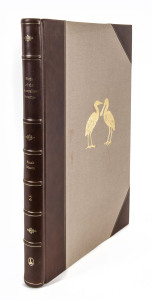 MORRIS, Frank. T.Birds of the Australian Swamps. Vol. 2: Herons-Spoonbills.[Lansdowne, Melbourne 1981].Folio. Original half leather. Spine gilt with raised bands. With 21 full-page colour plates and associated charcoal flight drawings/silhouettes for each