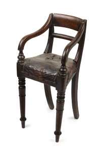 A child's spade back high chair, Australian cedar, circa 1850