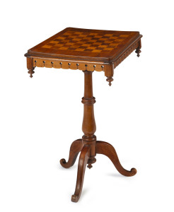 A Colonial games top wine table, cedar, musk and huon pine, Tasmanian origin, circa 1850