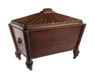 An Anglo-Indian Colonial cellarette, Indian cedar, circa 1820