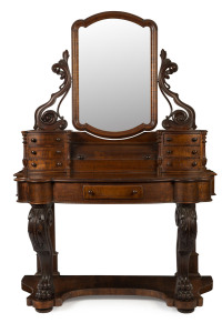 A fine Australian dressing table, fiddleback blackwood, Melbourne, circa 1885