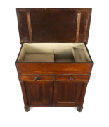 An early Colonial folding lid washstand, Australian cedar, Tasmanian origin, circa 1830 purported to have come from the artist John Glover's family, nail pricked on the front panel "R. GLOVER" - 2