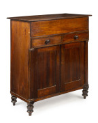 An early Colonial folding lid washstand, Australian cedar, Tasmanian origin, circa 1830 purported to have come from the artist John Glover's family, nail pricked on the front panel "R. GLOVER" - 3