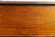 An early Colonial folding lid washstand, Australian cedar, Tasmanian origin, circa 1830 purported to have come from the artist John Glover's family, nail pricked on the front panel "R. GLOVER" - 4