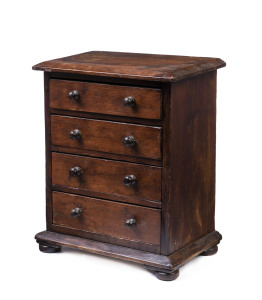 An Australian apprentice chest, stained red pine, circa 1900