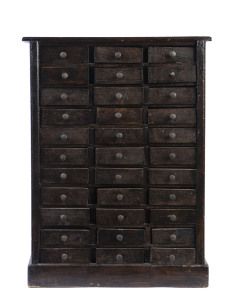 A miniature chest of 33 drawers, early 20th century