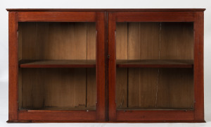 A countertop bookcase display cabinet with two doors, Australian cedar, circa 1875