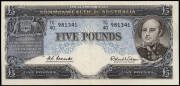 1960-66 (R.50) &pound;5 Coombs/Wilson, Reserve Bank, consecutive pair, TC/40 981341 - 342. EF+ & aUnc., note "341" flattened centre fold.