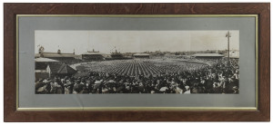 GREAT WHITE FLEET Silver gelatin panorama of the Sydney cricket ground for the commemoration of the visit of the American Navy in 1908,