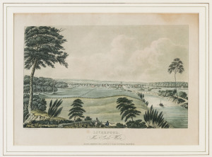 JOSEPH LYCETT (1775-1828) Liverpool, New South Wales, hand coloured aquatint