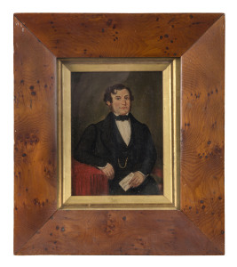 WILLIAM BUELOW GOULD (1803-1853) 'Portrait Of A Man Holding A Letter' oil on paper laid down on board