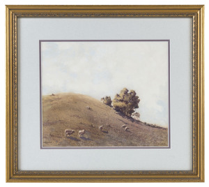 VICTOR ROBERT WATTS (1886-1970) sheep in landscape watercolour signed lower left "V.R. Watt"