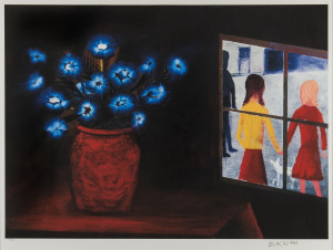 CHARLES BLACKMAN (1928-2018), Blue Boquet and Window, limited edition lithograph 21/125