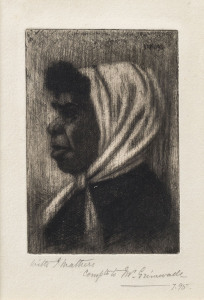 JOHN MATHER (1848-1916), Aboriginal Woman, etching, signed and dated "J. M. 1895"