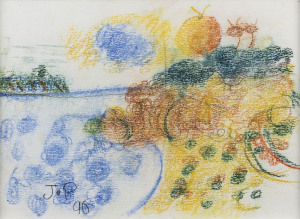 JOHN PERCEVAL (1923-2000), Sunset, Queenscliff, pastel on paper, signed lower left "J. P. '90"