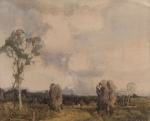 MATTHEW JAMES MACNALLY (1847-1943), Figures in Landscape, watercolour, signed lower left "M.J. MacNally 1925"