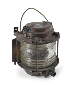 A ship's lantern, copper, brass and glass, early 20th century