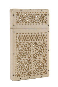 A whalebone card case, mid 19th century