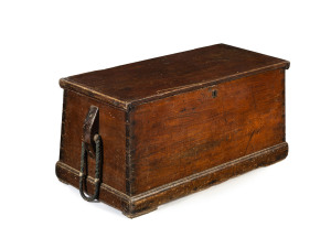 A ship's cabin trunk/blanket box with tapered sides and rope handles, Australian cedar, mid 19th century