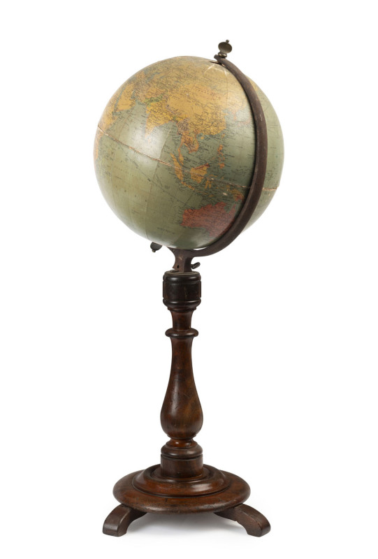 A Philips' Challenge Globe on turned wooden standard base (unassociated), early 20th century