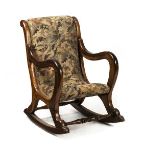 An Australian rocking chair, blackwood frame, 19th century