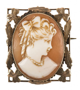 A cameo brooch in rose gold mount, 19th century