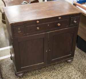 A rare Colonial campaigne bureau, mahogany and cedar with ebony inlay, possibly Anglo-Indian, circa 1810