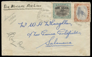 PAPUA - Aerophilately & Flight Covers:21 July 1930 (AAMC.P20) Port Moresby - Salamaua cover, flown and signed by Ray Parer for Morlae Airlines Ltd. Cat.$325.