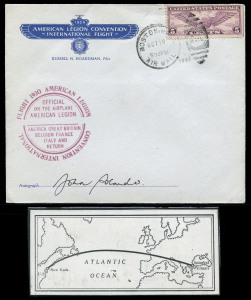 UNITED STATES OF AMERICA - Aerophilately & Flight Covers: 1931 (July) (AAMC.1145) flown cover, carried by Boardman & Polando (signed by the latter) on their flight from New York to Istanbul aboard their Bellanca Monoplane "Cape Cod". Returned by surface m