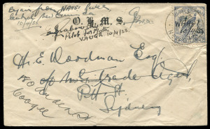 NEW GUINEA - Aerophilately & Flight Covers: 10 April 1933 (AAMC.P59) Wahgi River (Goroka) - Lae - Salamaua flown cover, signed and endorsed by the pilot, Ian Grabowsky for Guinea Airways. Grabowsky carried the first airmails to and from Goroka at the time