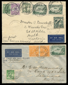 COMMONWEALTH OF AUSTRALIA: Aerophilately & Flight Covers: MAY - JUNE 1938: THE W.R.CARPENTER FLIGHTS TO PAPUA & NEW GUINEA30 May - 5 June 1938 (AAMC.808-812a) Sydney - Rabaul; Rabaul - Sydney (signed); Wewak - Salamaua - Sydney; Cooktown - Port Moresby; C
