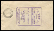 COMMONWEALTH OF AUSTRALIA: Aerophilately & Flight Covers: MRS LORES BONNEY MAKES THE FIRST SOLO FLIGHT FROM AUSTRALIA TO SOUTH AFRICA - APRIL - SEPTEMBER 1937Apr.-Sept.1937 (AAMC.716) Brisbane - Capetown flown cover, with special cachet and signed by the - 2