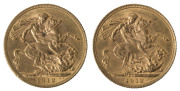 Coins - World: Great Britain - coins: LONDON MINT SOVEREIGNS: King George V, 1912, EF. (2).