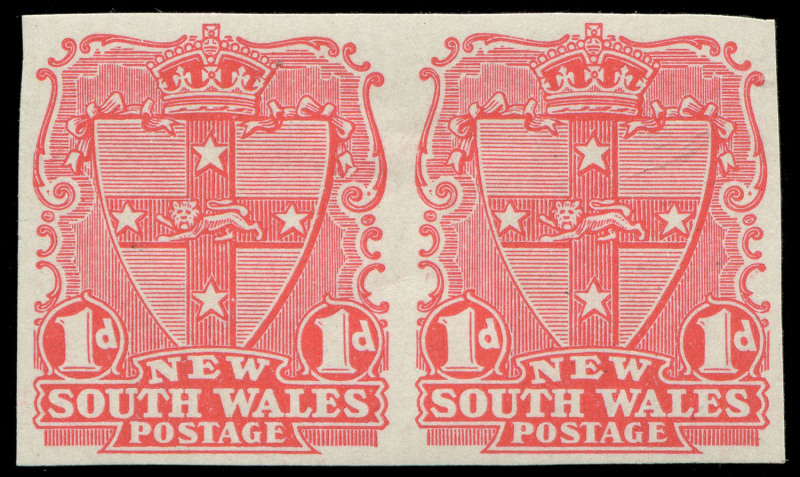 NEW SOUTH WALES: 1899 (SG.301a) 1d salmon-red, Imperforate horizontal pair, (2) fresh MLH. Cat.£275.