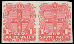 NEW SOUTH WALES: 1899 (SG.301a) 1d salmon-red, Imperforate horizontal pair, (2) fresh MLH. Cat.£275.