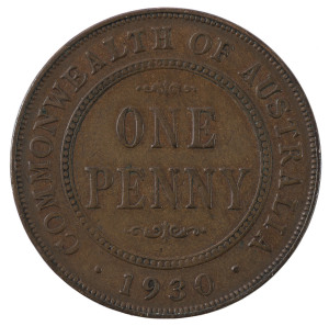 Coins - Australia: Penny: 1911 - 1964 complete penny collection in a filled "Dansco" slip-in album. The 1930 Penny is aF, 1925 is VF, 1926 is EF, 1932 is EF, with several later issues in delightful condition. (75 different).Accompanying the lot is a photo