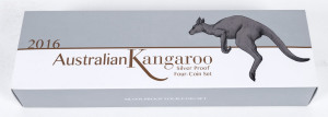 Coins - Australia: Silver: 2016 Australian Kangaroo Silver Proof set of 4 in original presentation box with numbered (#1388) certificate.