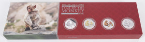 Coins - Australia: Silver: 2016 Year of the Monkey 1oz Silver Typeset Collection Series II, of 4 in presentation case and box of issue.