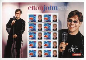 Group of sheets with tabs, 45c, 50c, $1 plus International Post $1.10. Plus a range of Special Event Sheets incl. Ltd. Ed. 2002 Star Wars & 2003 The Lion King plus 2000 Slim Dusty, The Seekers & Star Wars, 2002 Elton John, 2003 Lord of the Rings & John Fa