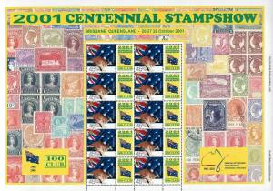 Aust. & other Stamp Exhibitions group, majority Special Event Sheets in various quantities incl. Expo 2000 USA & ANDA 2000, 2001 Centennial Queensland, 2004 Canberra & Ballarat Eureka plus Thaipex '05, FV $225+. A range of Supporters packs etc., noted Can