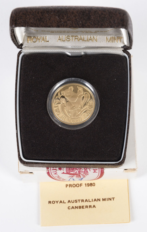 Coins - Australia: Decimal Proofs: TWO HUNDRED DOLLARS: 1980 Koala, Proof in case of issue.