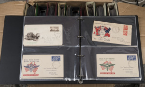 COMMONWEALTH OF AUSTRALIA: General & Miscellaneous: FIRST DAY COVERS: 1937-92 extensive collection/accumulation in 11 large albums; mainly decimal period, with many sets present as singles as well as blocks, PSEs, Pre-paid cards and other products. Substa