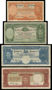 Banknotes - Australia: Pre-Decimal Banknotes: King George VI set comprising of 10/- Armitage/McFarlane (R13), £1 Coombs/Wilson (R32), £5 Coombs/Wilson (R48L) & £10 Armitage/McFarlane (R59). VG/F.