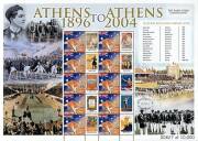 Olympic group; sheets with tabs incl. International Post  (8) and SES sheets (6) incl. Athens 1896 to 2004 set of 3 Ltd. Ed.; 2000 Medallists s/sheet (10); 2000 Paralympian of the Year Awards set of 7 s/sheets (2 sets), Paralympic Team set of 4 and China - 2